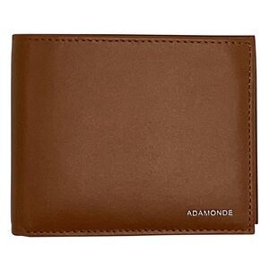 Men's minimalist tan genuine leather wallet with ID window